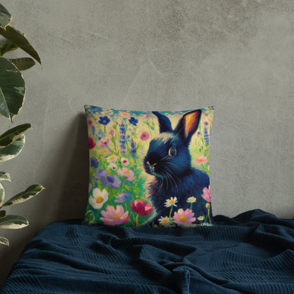 Black Rabbit3 Basic Pillow by Gregg Acini Adoree Designs - Gregg Acini Adoree Designs - Pillow