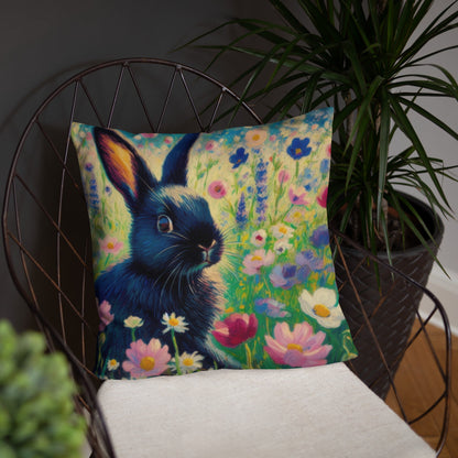 Black Rabbit3 Basic Pillow by Gregg Acini Adoree Designs - Gregg Acini Adoree Designs - Pillow