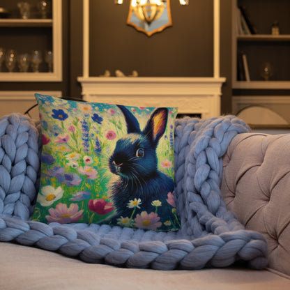 Black Rabbit3 Basic Pillow by Gregg Acini Adoree Designs - Gregg Acini Adoree Designs - Pillow