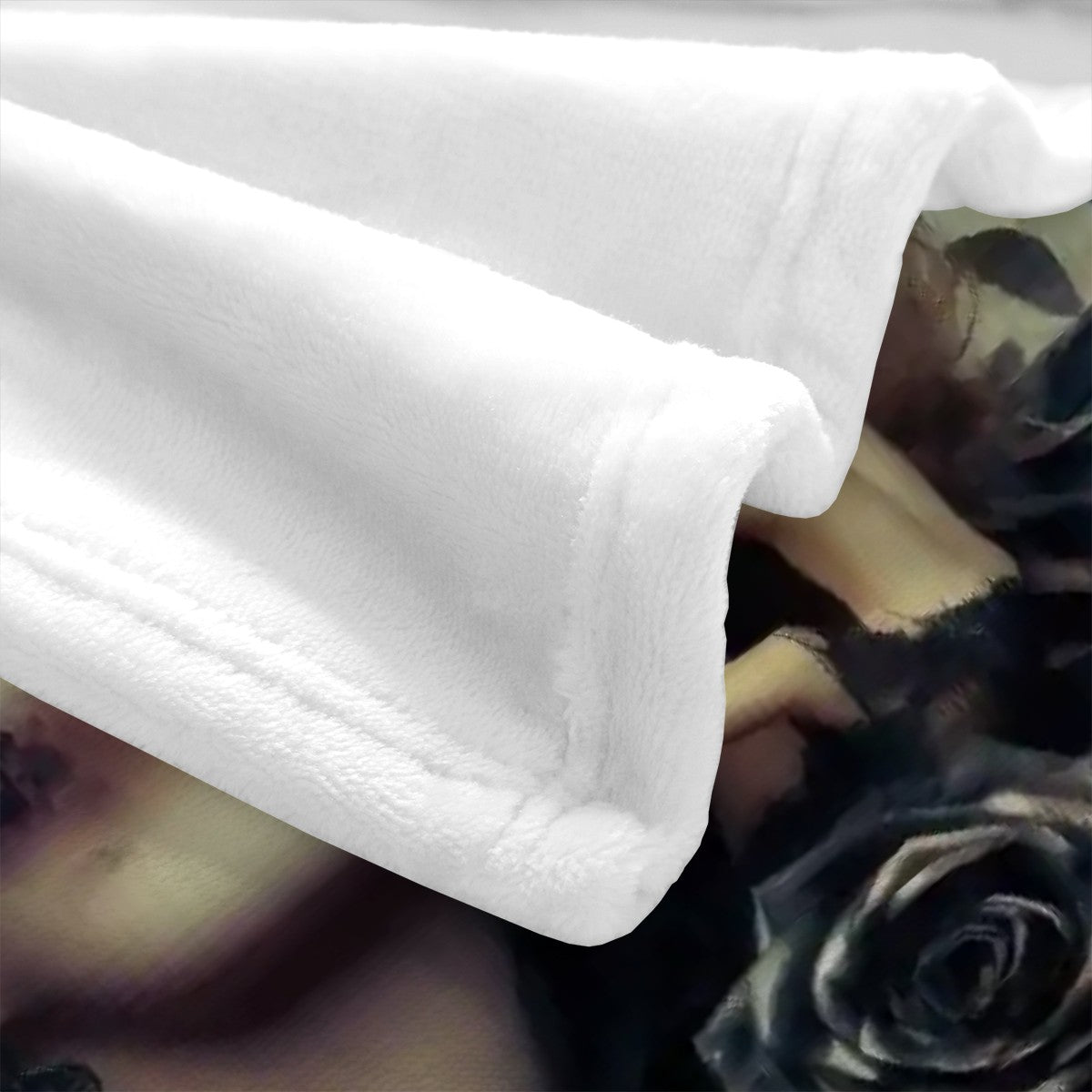 Black Roses 300 GSM Flannel Throw Blanket (Made in USA) - Gregg Acini Adoree Designs - Blanket