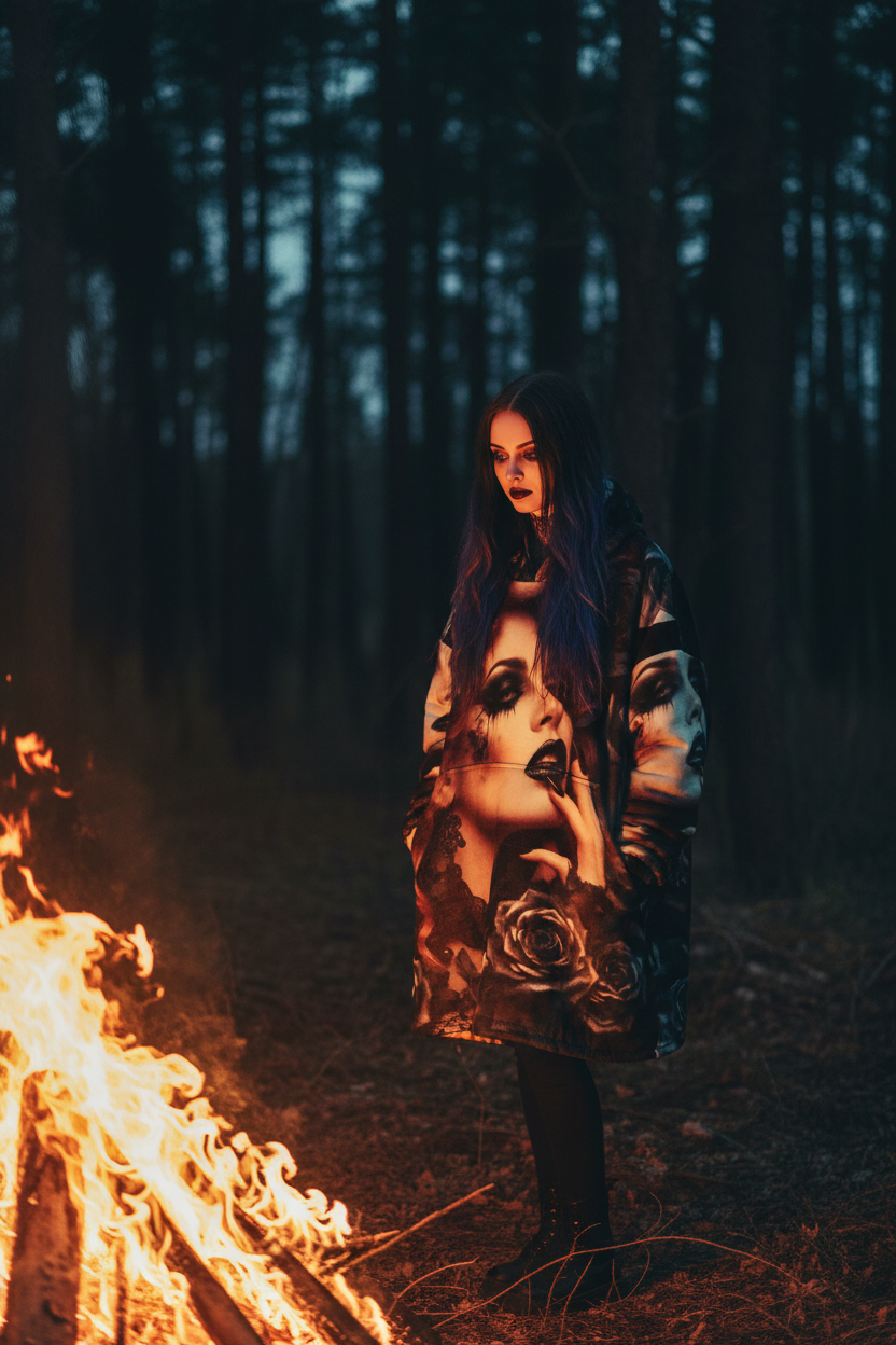 Black Roses Blanket Hoodie — Bonfire