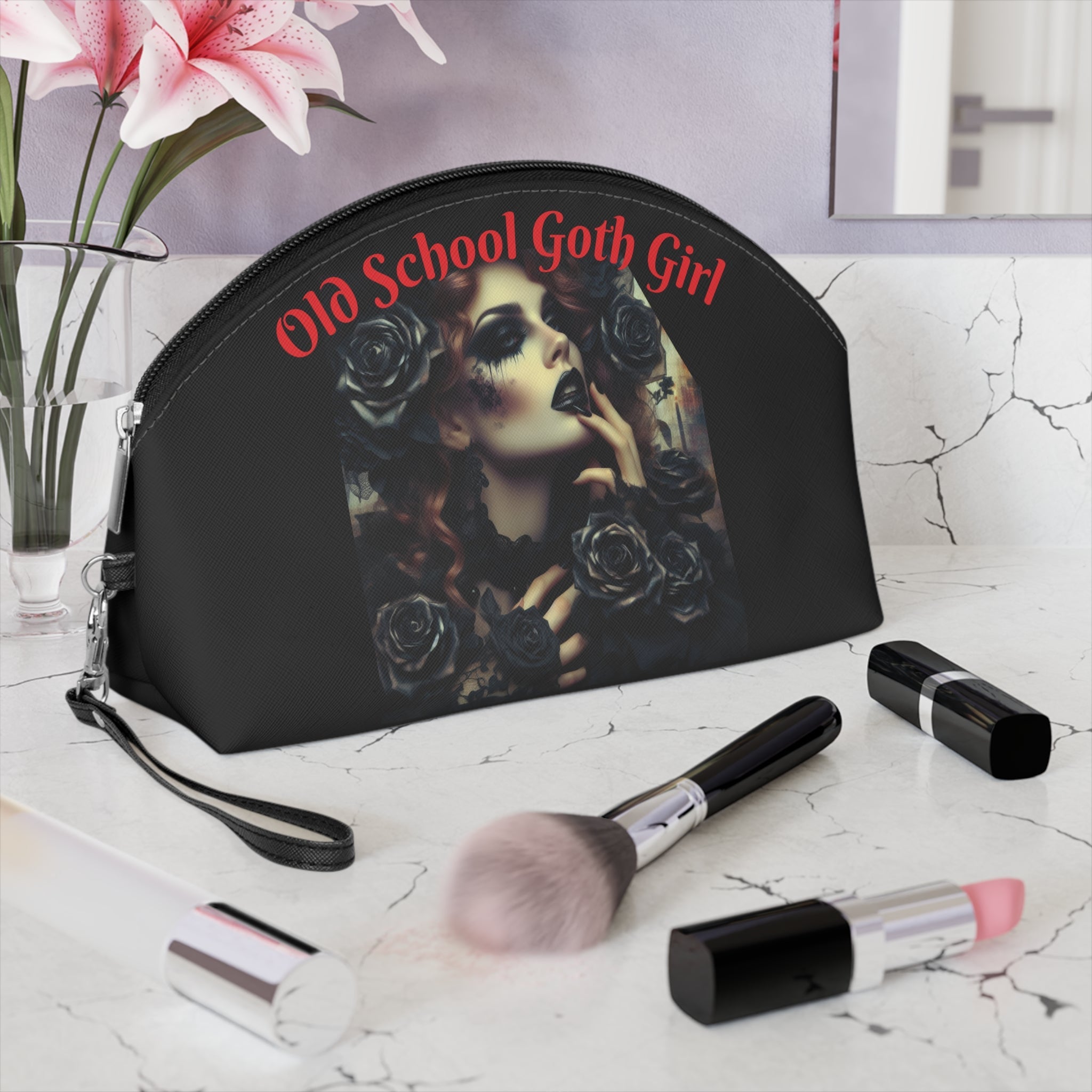 Black Roses Makeup Bag – Cosmetic Pouch - Gregg Acini Adoree Designs - Bags