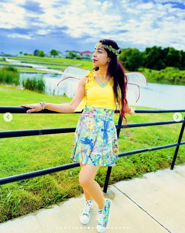 Bohemian Dragonflies Women's Skater Skirt - Nature - Inspired Fashion - Gregg Acini Adoree Designs - Skirt