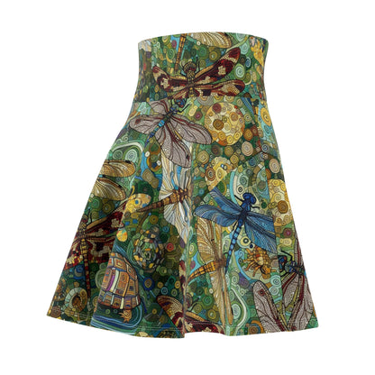 Bohemian Dragonfly Women's Skater Skirt - Nature - Inspired Fashion - Gregg Acini Adoree Designs - Skirt
