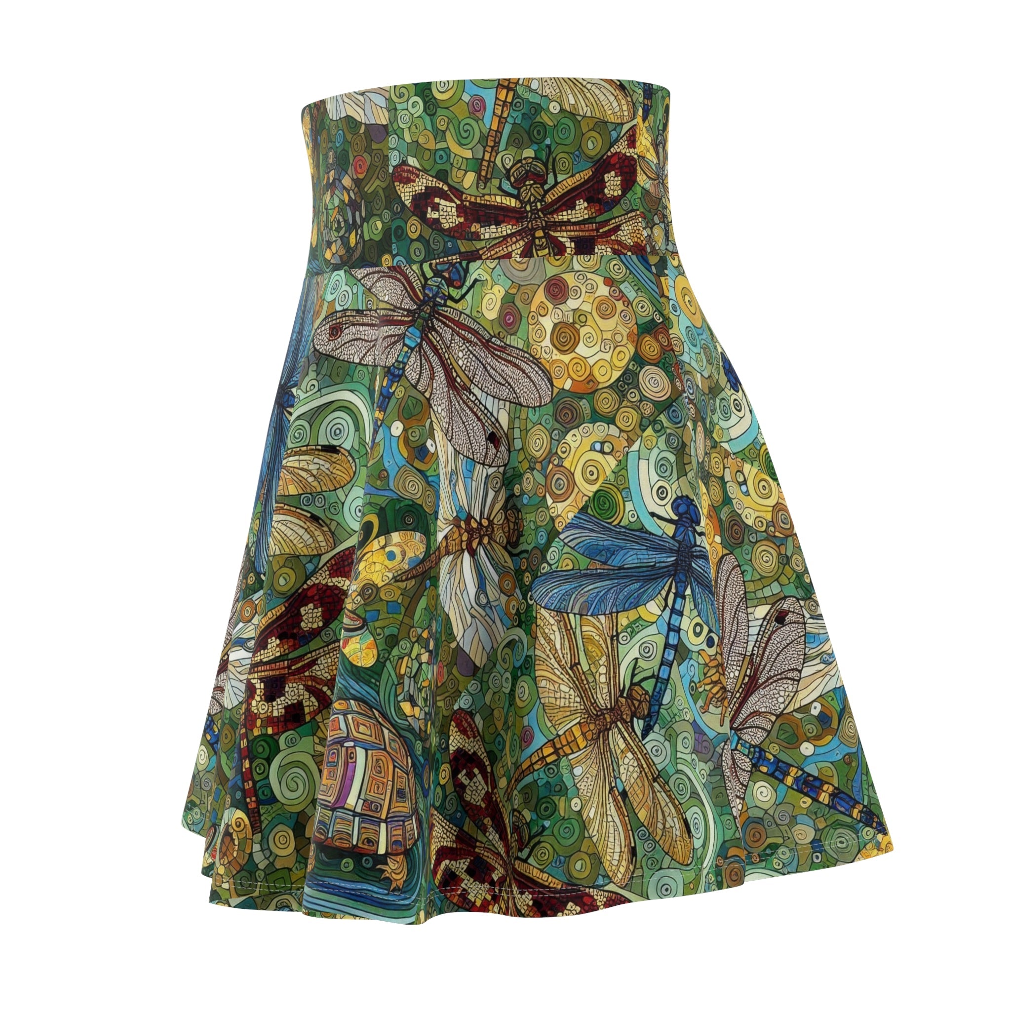 Bohemian Dragonfly Women's Skater Skirt - Nature - Inspired Fashion - Gregg Acini Adoree Designs - Skirt