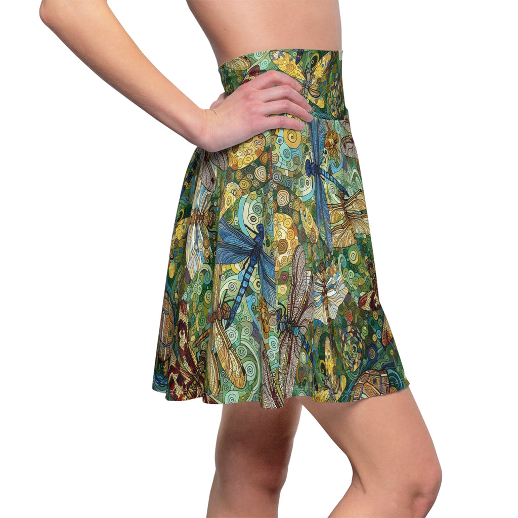 Bohemian Dragonfly Women's Skater Skirt - Nature - Inspired Fashion - Gregg Acini Adoree Designs - Skirt