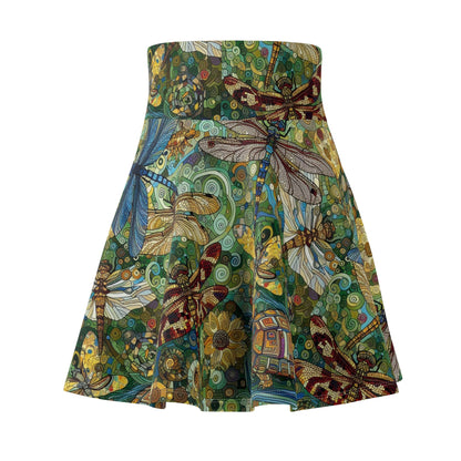 Bohemian Dragonfly Women's Skater Skirt - Nature - Inspired Fashion - Gregg Acini Adoree Designs - Skirt