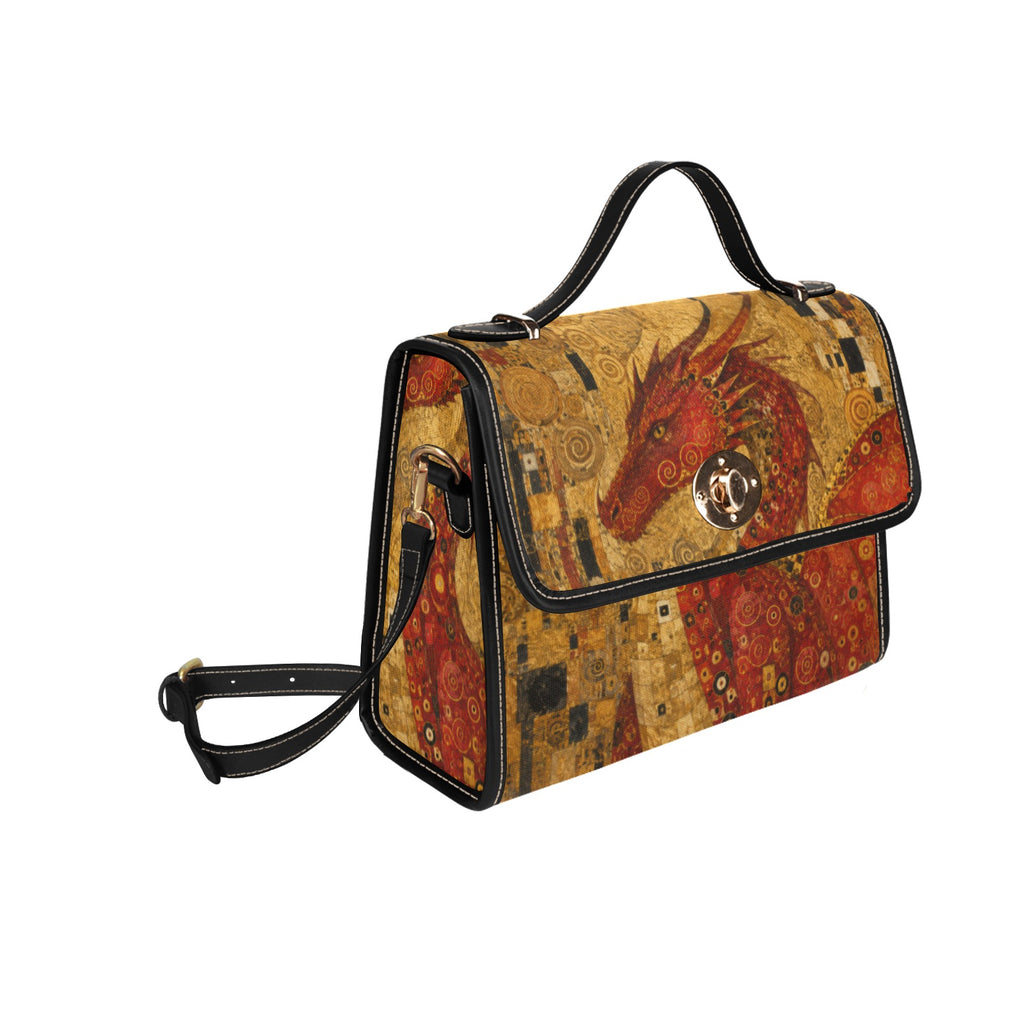 Red Dragon Satchel Waterproof Canvas Bag