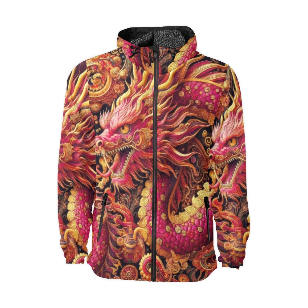 Crimson Dragon Unisex All Over Print Windbreaker (Model H23)