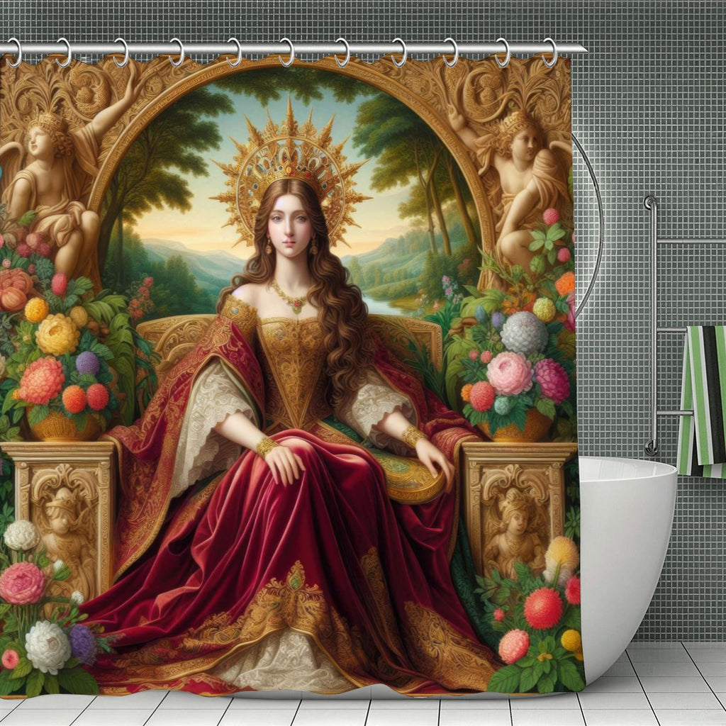 The Golden Halo Queen Shower Curtain 70.8"x70.8" (Made in USA)
