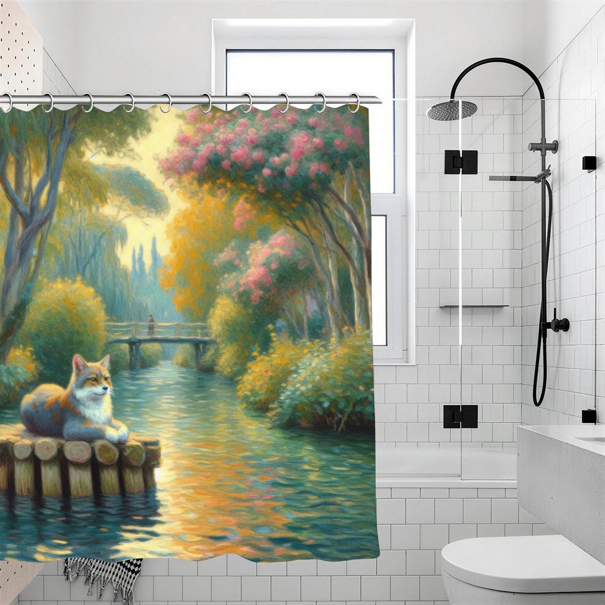 Faux Fossa Shower Curtain 70.8"x70.8" (Made in USA)
