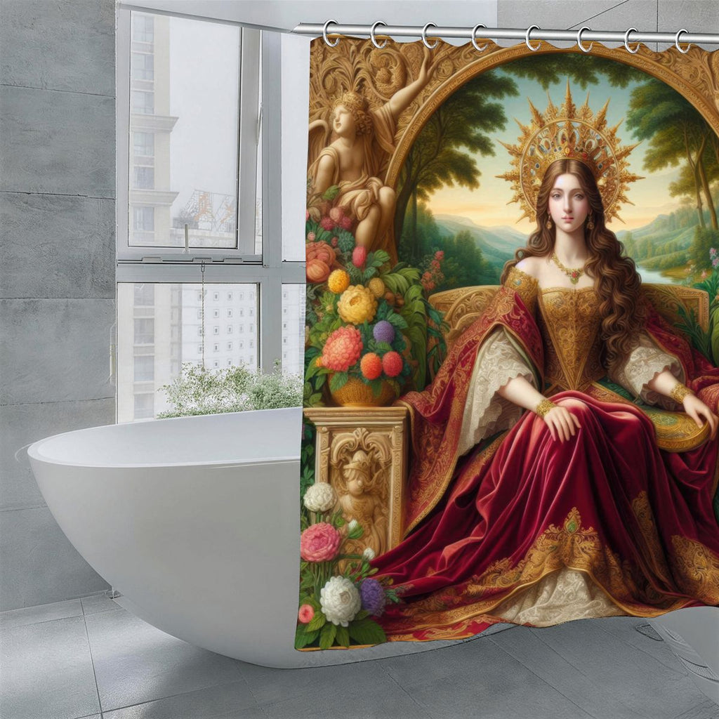 The Golden Halo Queen Shower Curtain 70.8"x70.8" (Made in USA)