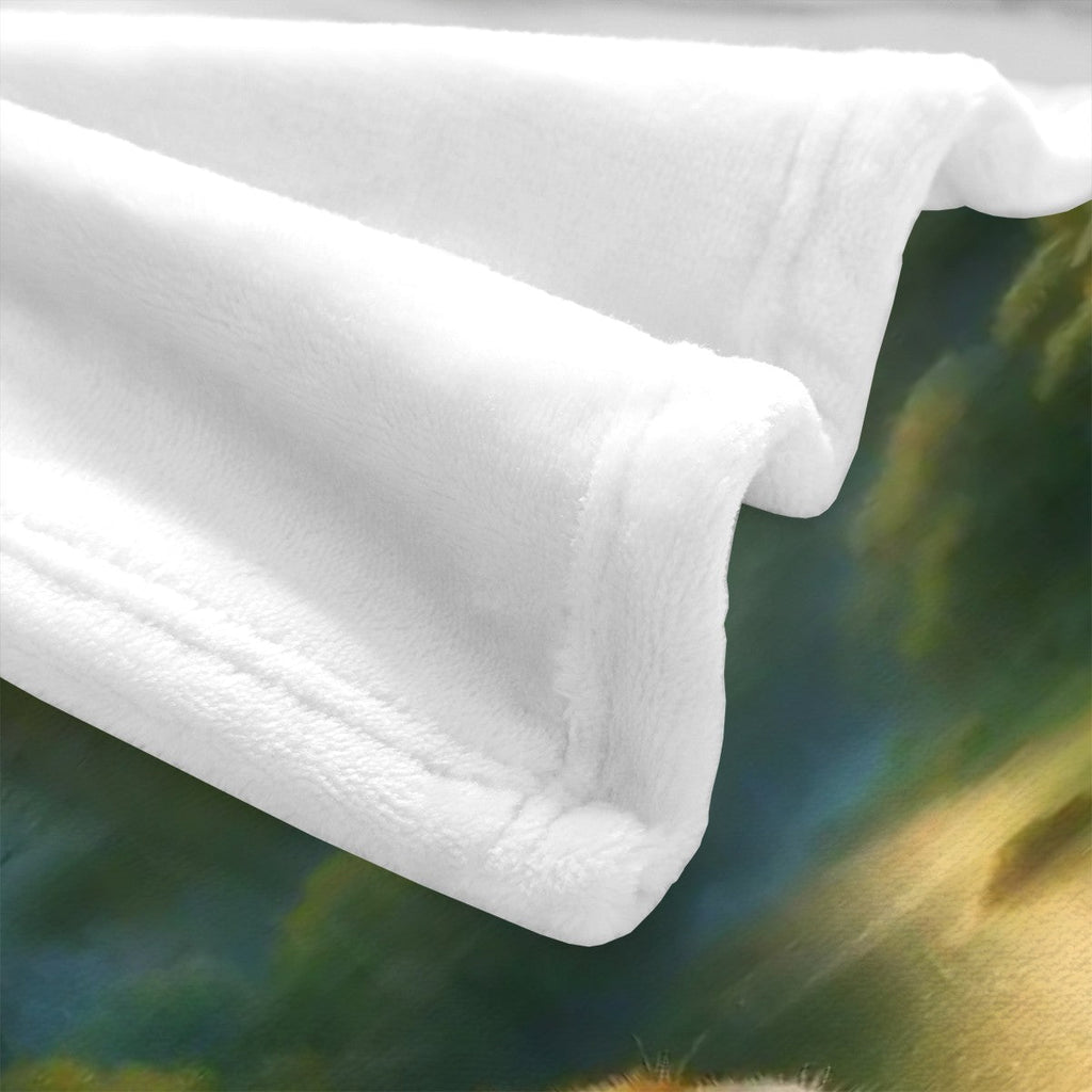 Capybara Under a Golden Moon 300 GSM Flannel Throw Blanket (Made in USA) - Gregg Acini Adoree Designs - Blanket