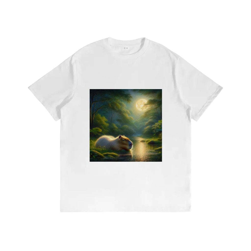 Capybara Under a Golden Moon - Gildan 5000 Unisex Cotton Tee - Gregg Acini Adoree Designs - T-Shirt
