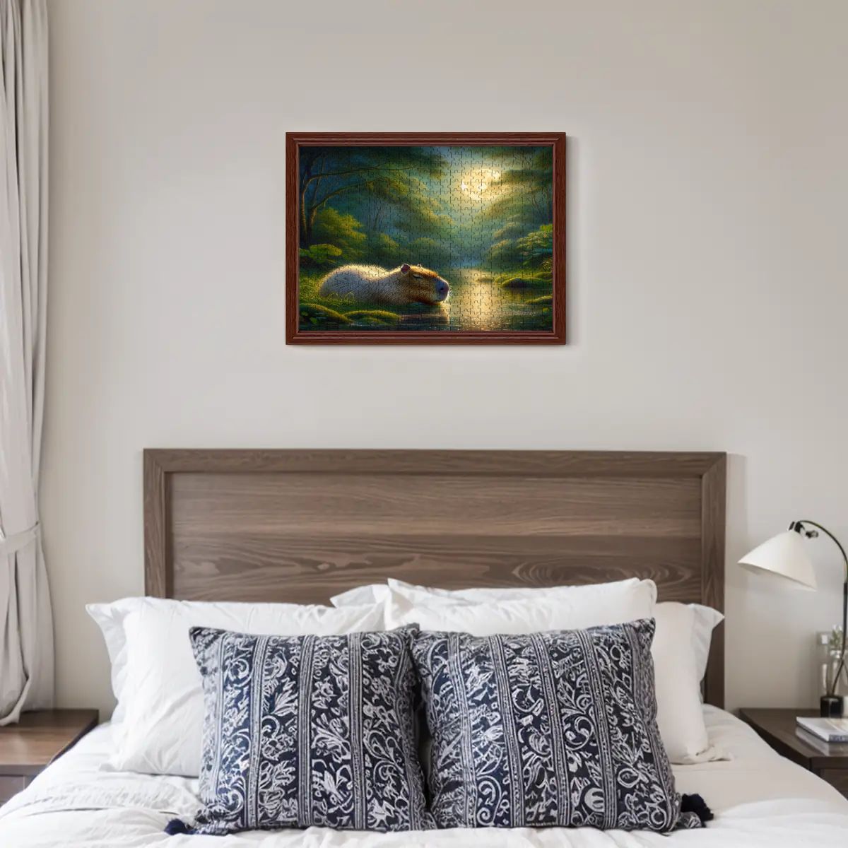 Capybara Under a Golden Moon Wooden Jigsaw Puzzles 500 pcs - Gregg Acini Adoree Designs - Jigsaw Puzzle