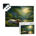 Capybara Under a Golden Moon Wooden Jigsaw Puzzles 500 pcs - Gregg Acini Adoree Designs - Jigsaw Puzzle