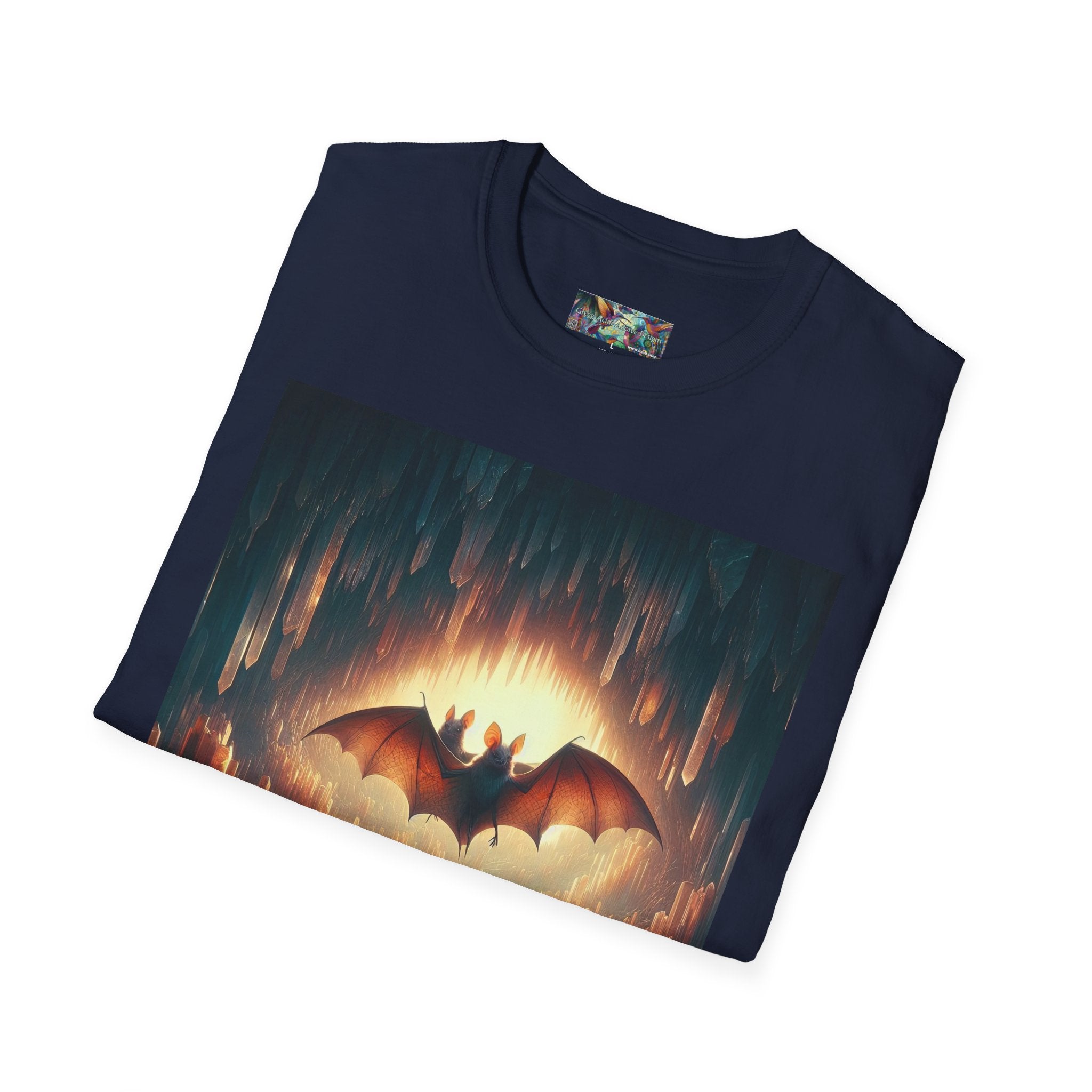 Cave Bats Unisex Softstyle T-Shirt - Soft & Stylish Graphic Tee - Gregg Acini Adoree Designs - T-Shirt