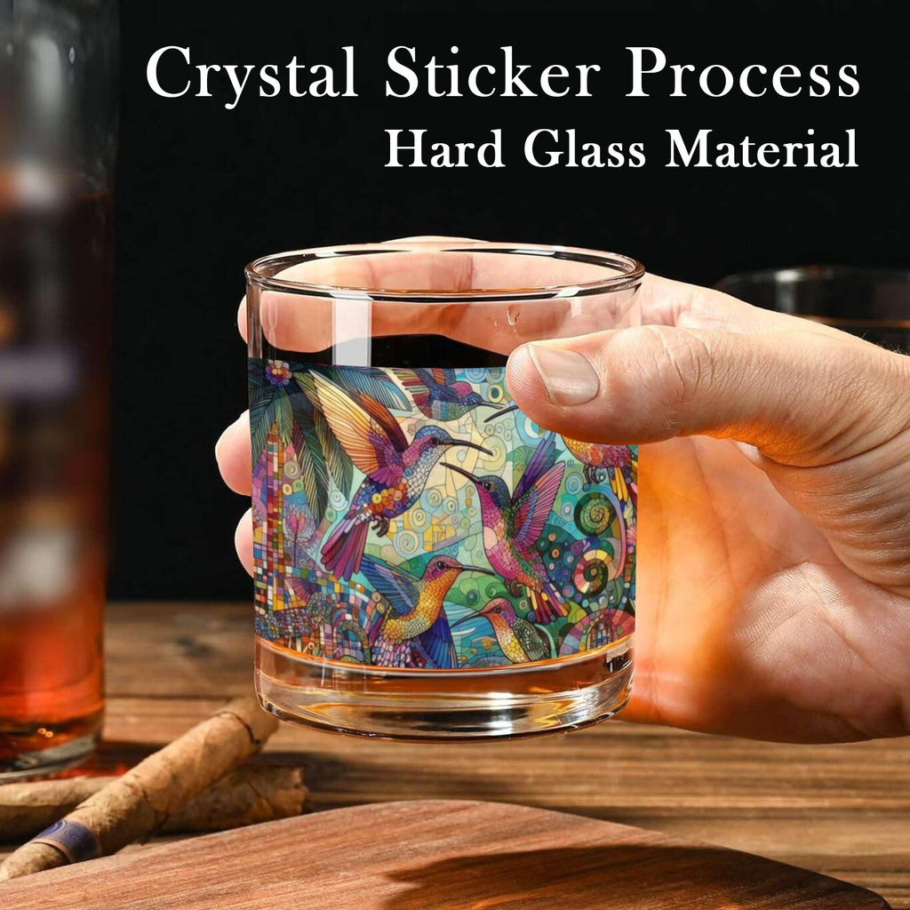 Hummingbird Kaleidoscope 10oz Whiskey Glass