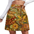 Orange Dragonflies Mini Skirt