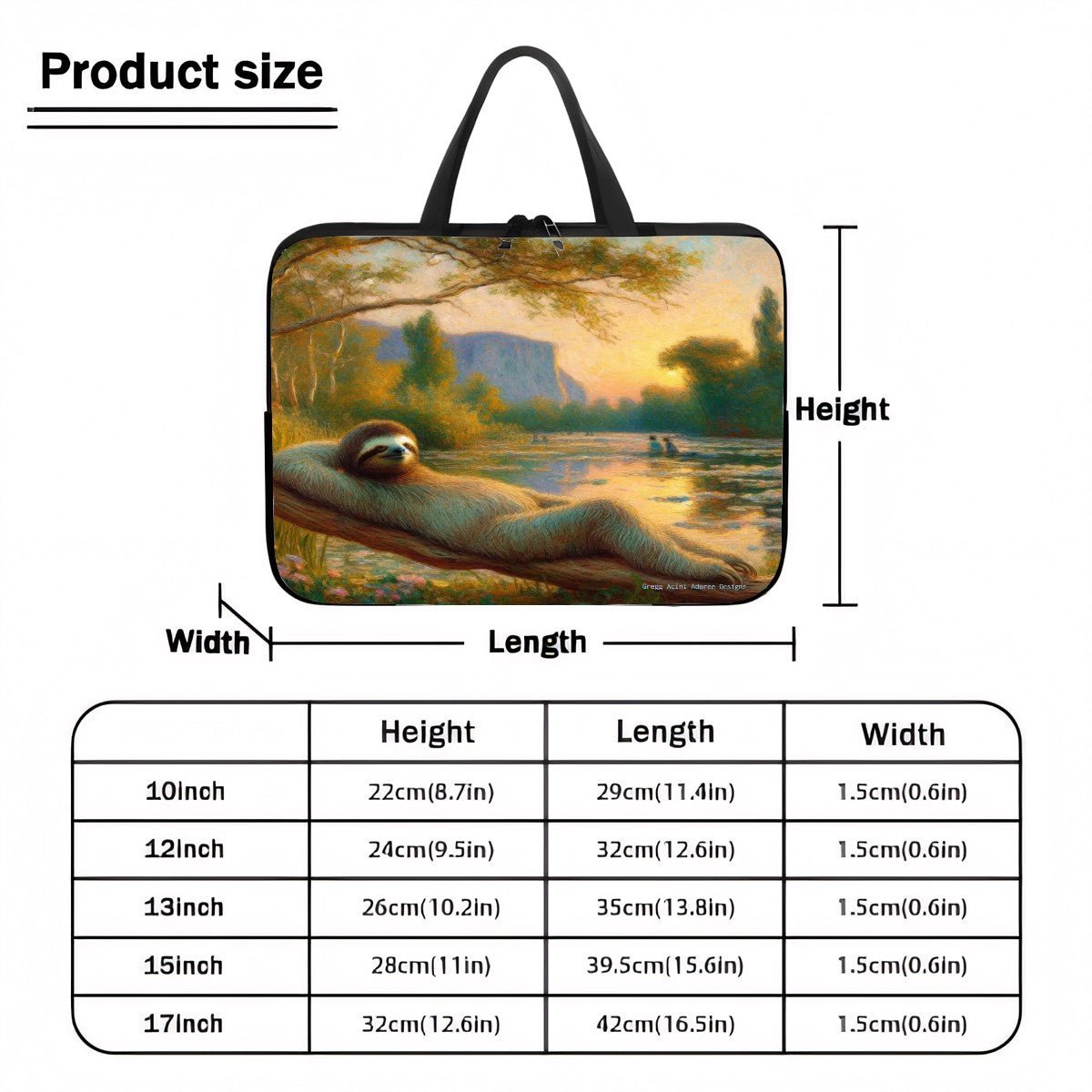 Chill Sloth Laptop Bag - Gregg Acini Adoree Designs - Laptop Bag
