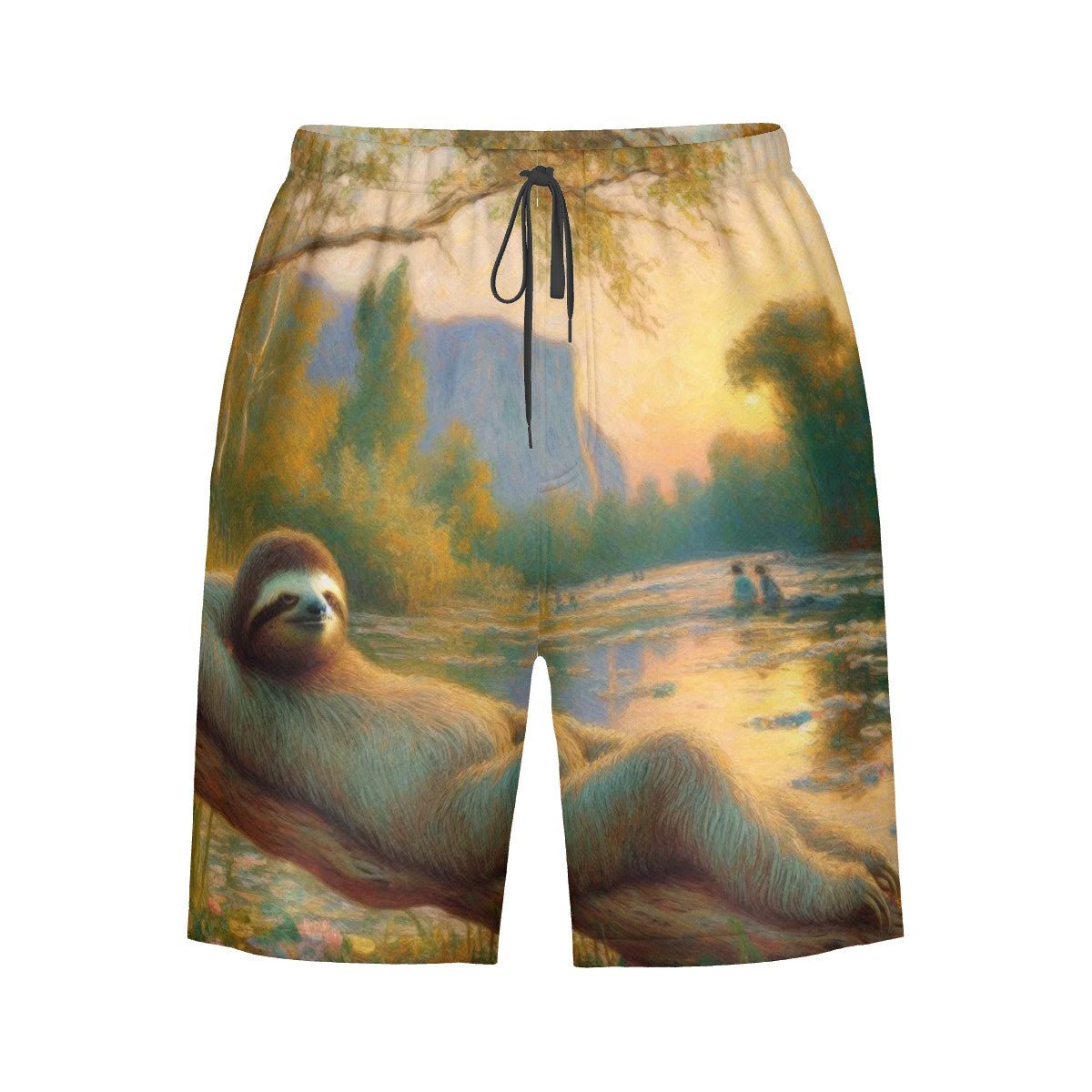 Chill Sloth Men's Beach Shorts - Gregg Acini Adoree Designs - Swimsuit