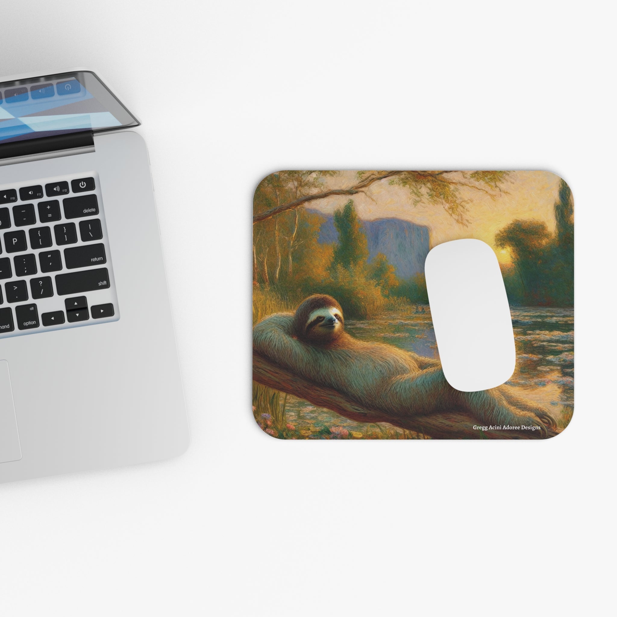 Chill Sloth Mouse Pad - Gregg Acini Adoree Designs - Computer Accessories