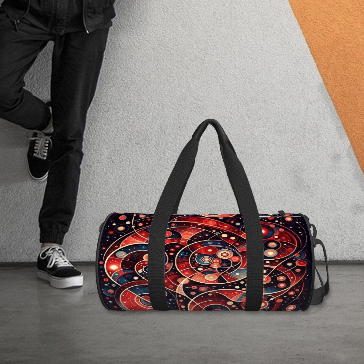 Clockwork Universe Cylinder Duffle Bag Large Capacity - Gregg Acini Adoree Designs - Luggage