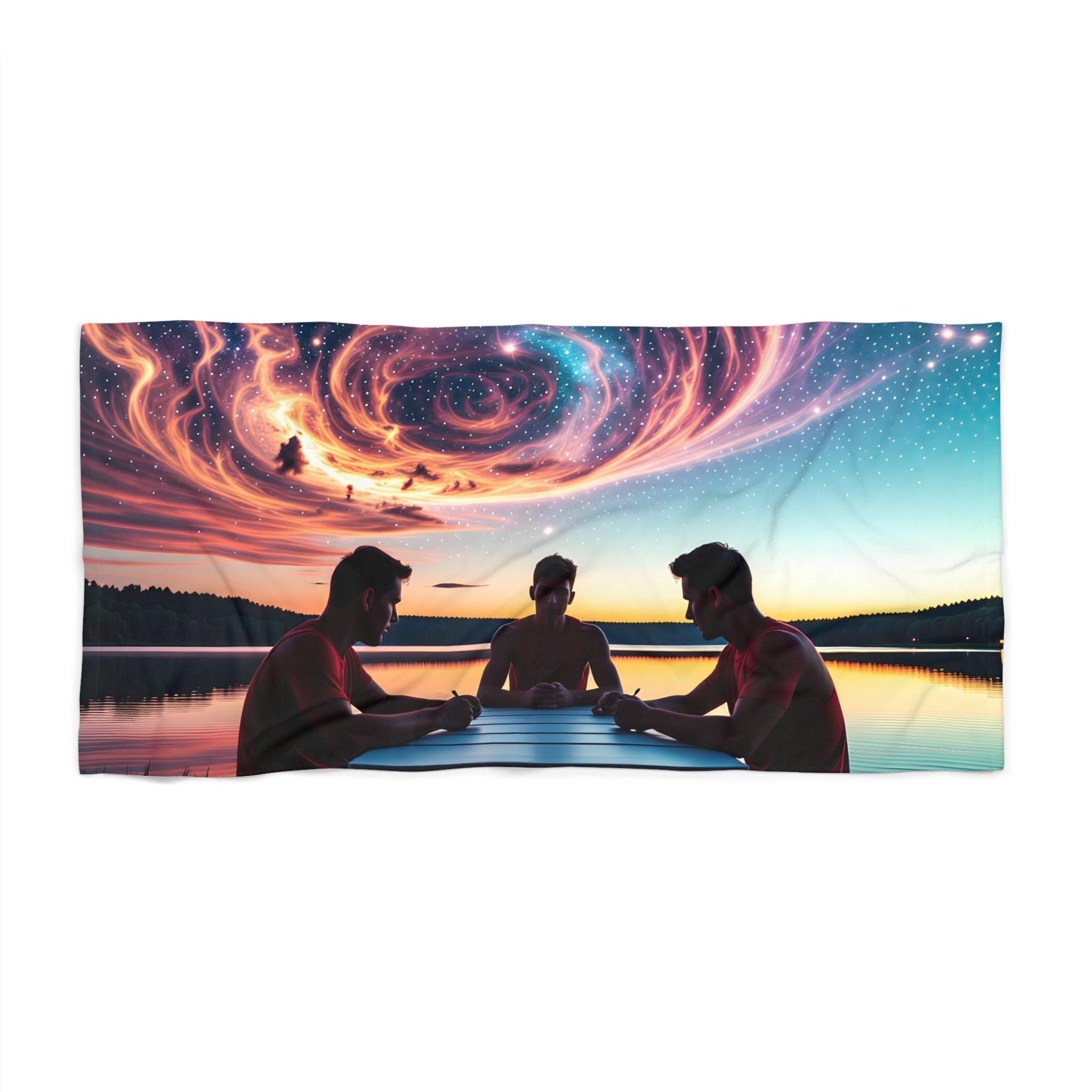 Contemplation des Hommes Vibrant Beach Towel - Summer Vibes with Friends - Gregg Acini Adoree Designs - Towel