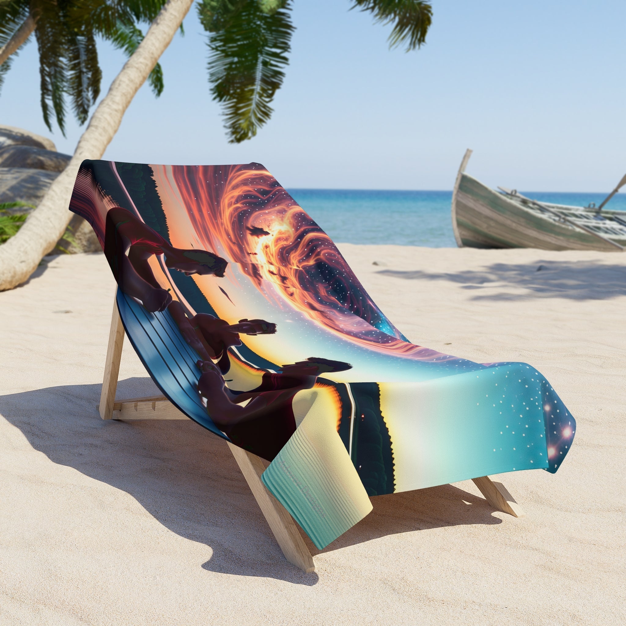 Contemplation des Hommes Vibrant Beach Towel - Summer Vibes with Friends - Gregg Acini Adoree Designs - Towel