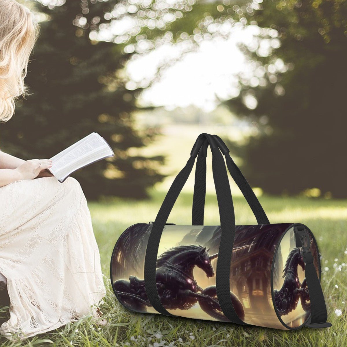 Cylinder Duffle Bag Large Capacity - Gregg Acini Adoree Designs - Luggage