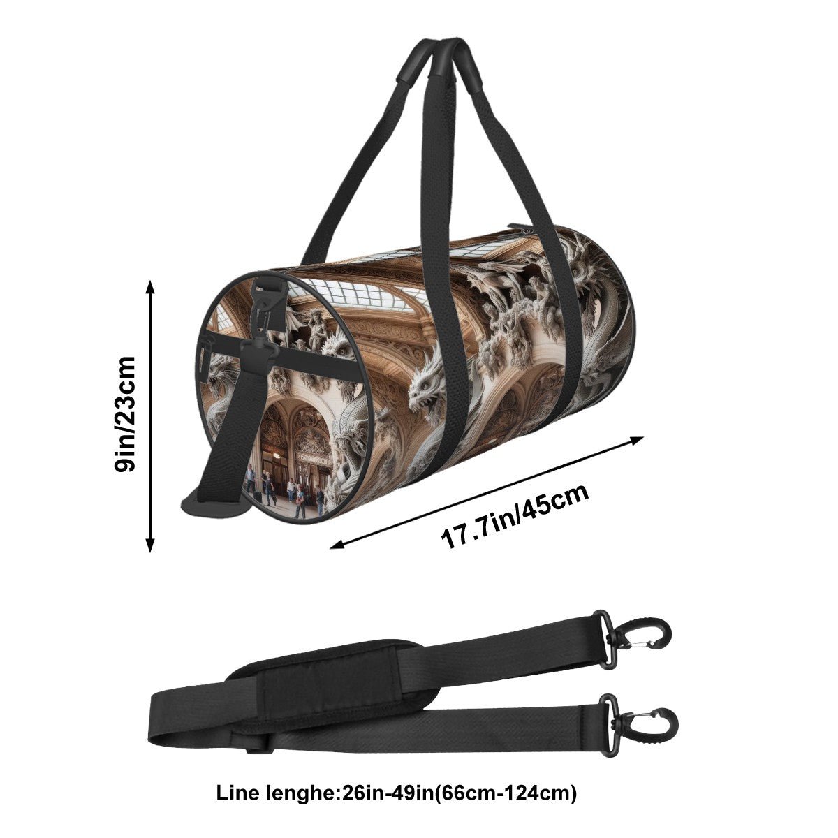 Cylinder Duffle Bag Large Capacity - Gregg Acini Adoree Designs - Luggage