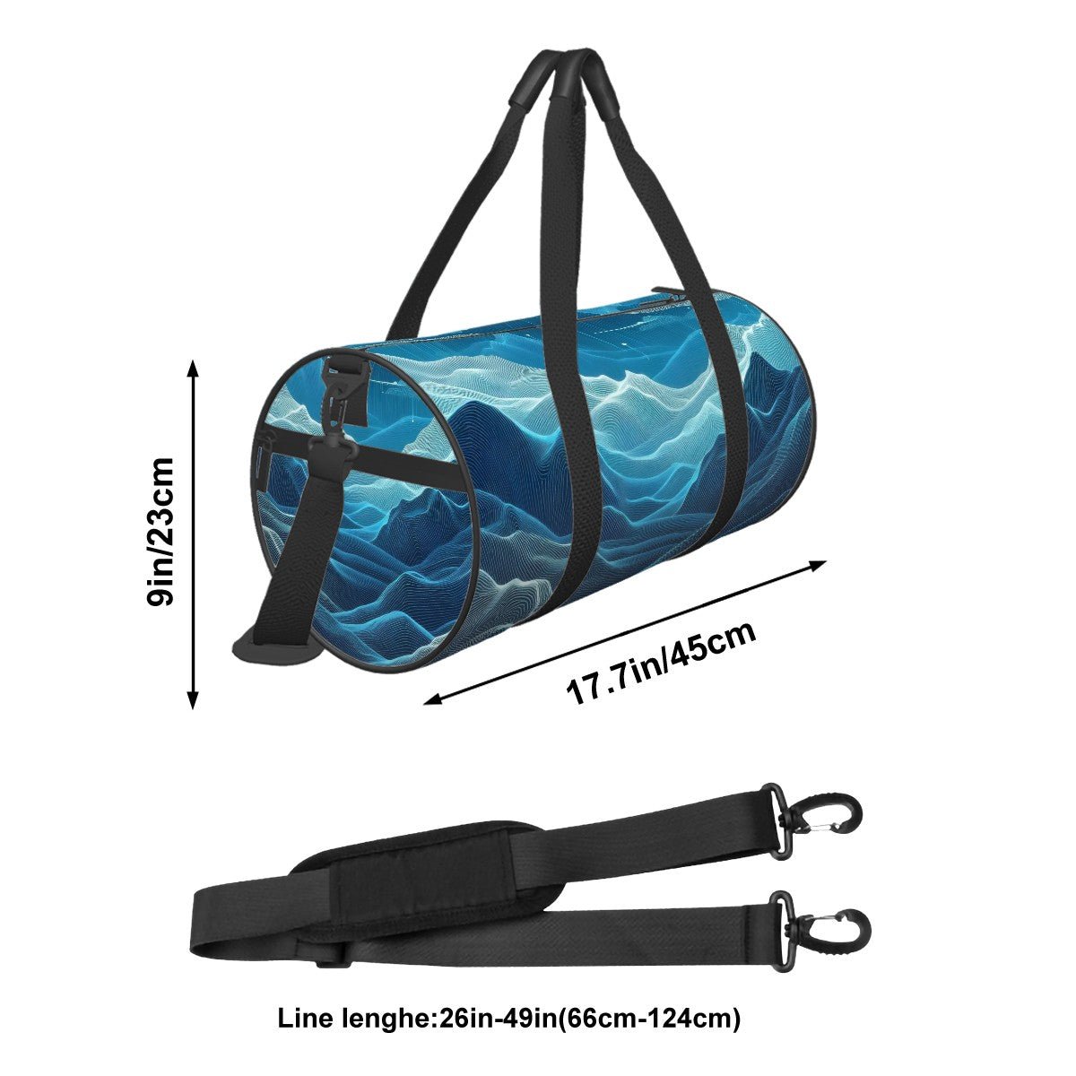 Cylinder Duffle Bag Large Capacity - Gregg Acini Adoree Designs - Luggage