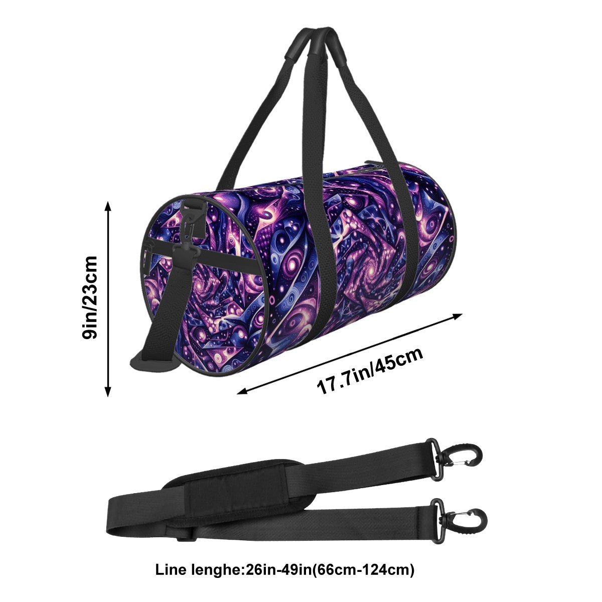 Cylinder Duffle Bag Large Capacity - Gregg Acini Adoree Designs - Luggage