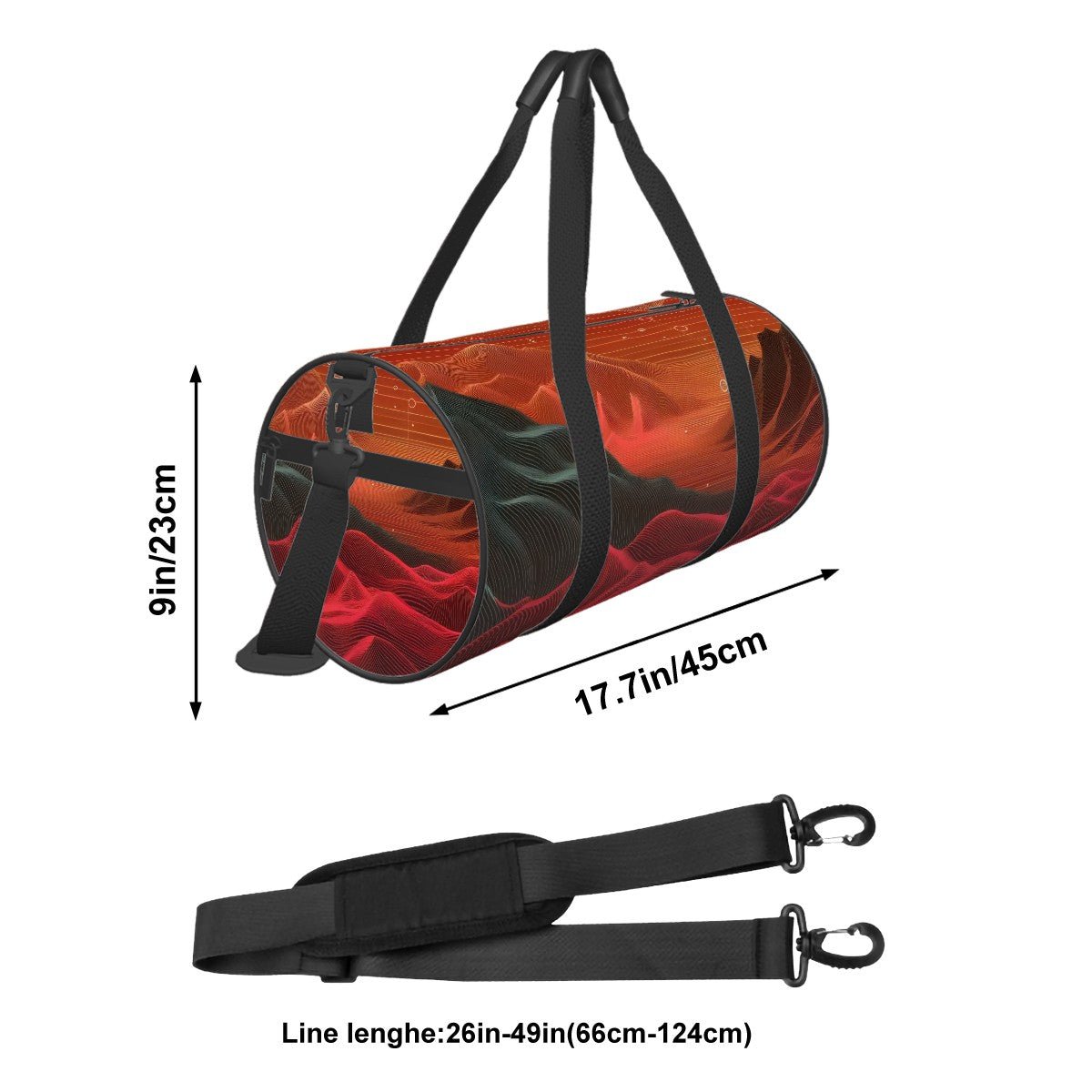 Cylinder Duffle Bag Large Capacity - Gregg Acini Adoree Designs - Luggage