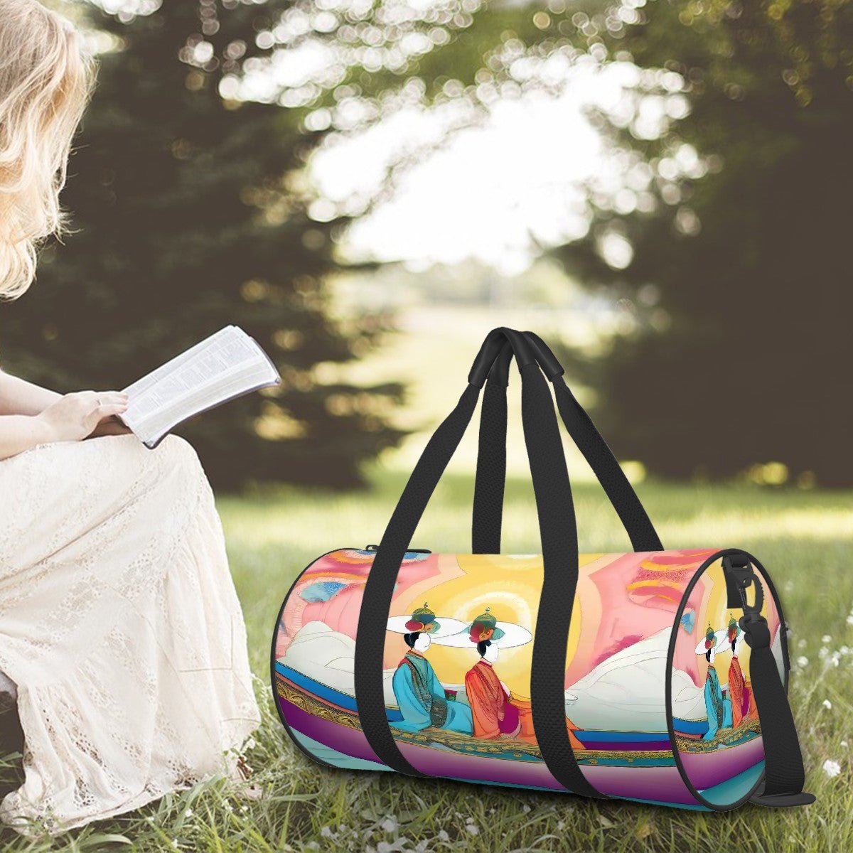 Cylinder Duffle Bag Large Capacity - Gregg Acini Adoree Designs - Luggage