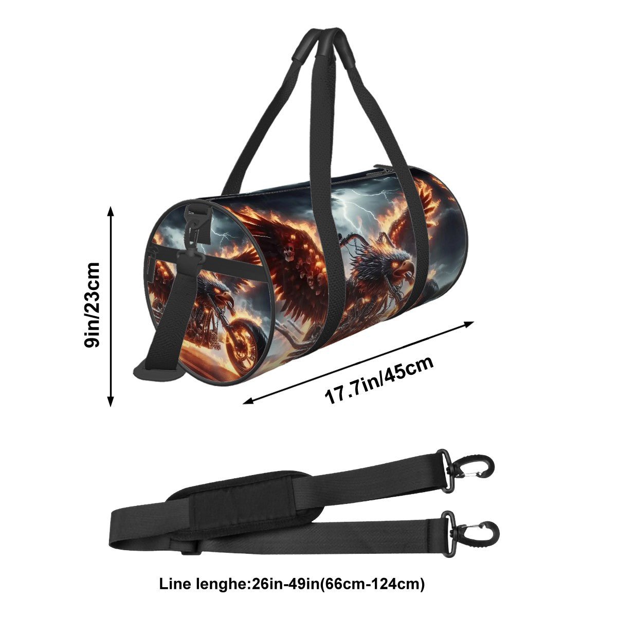 Cylinder Duffle Bag Large Capacity - Gregg Acini Adoree Designs - Luggage