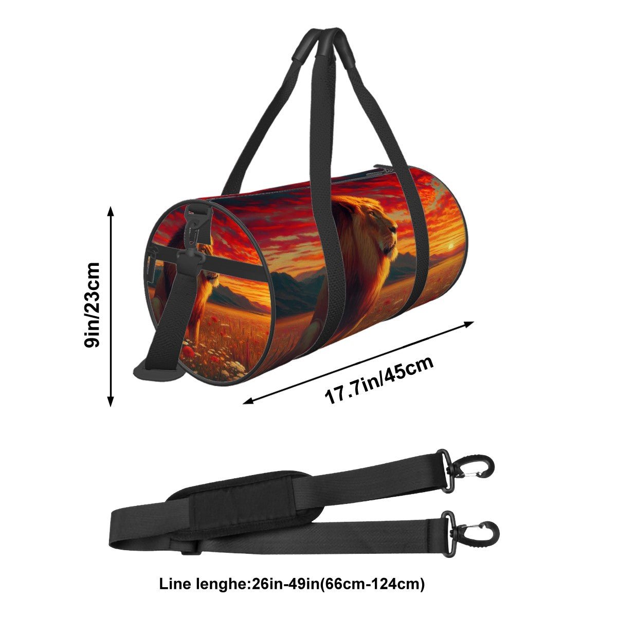 Cylinder Duffle Bag Large Capacity - Gregg Acini Adoree Designs - Luggage