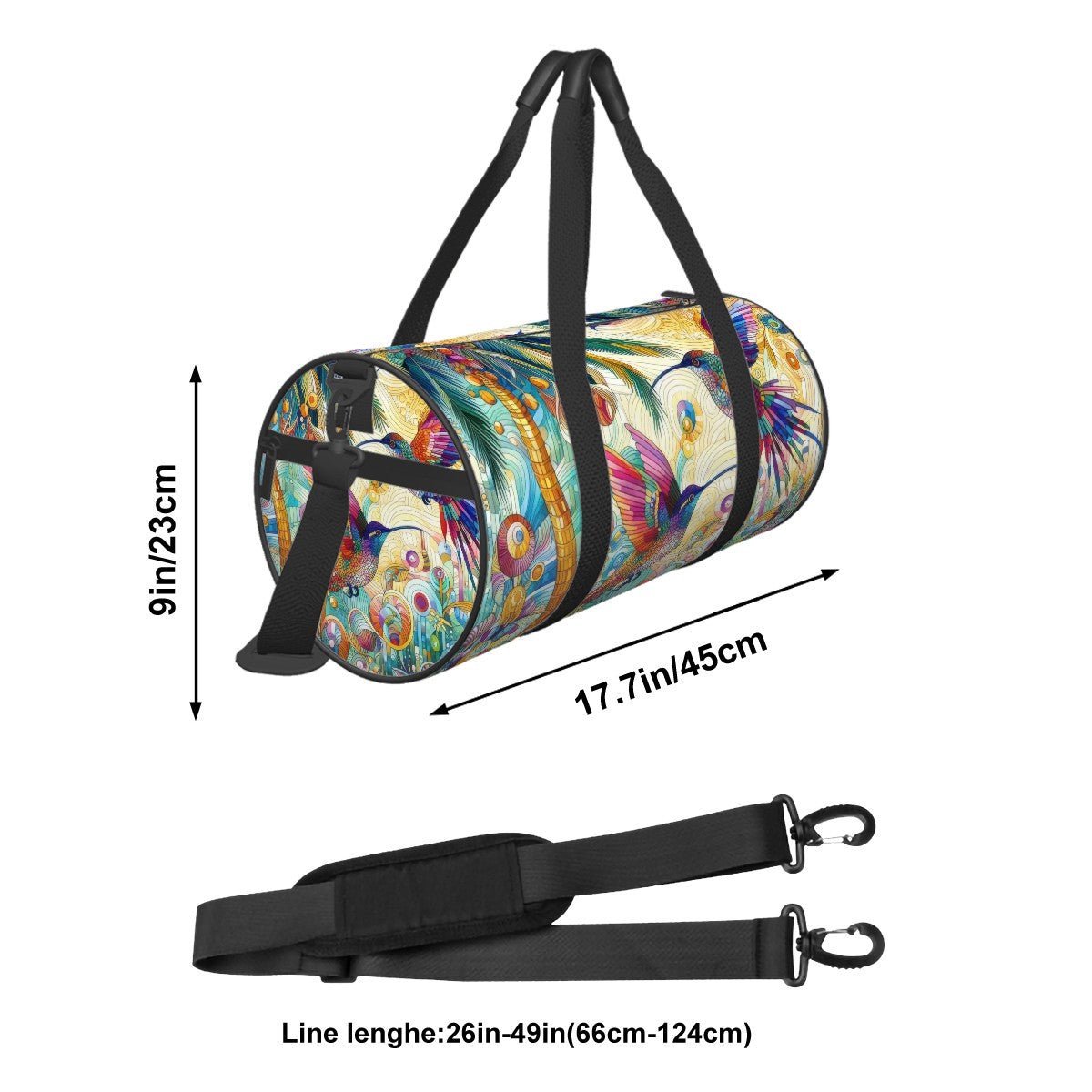 Cylinder Duffle Bag Large Capacity - Gregg Acini Adoree Designs - Luggage