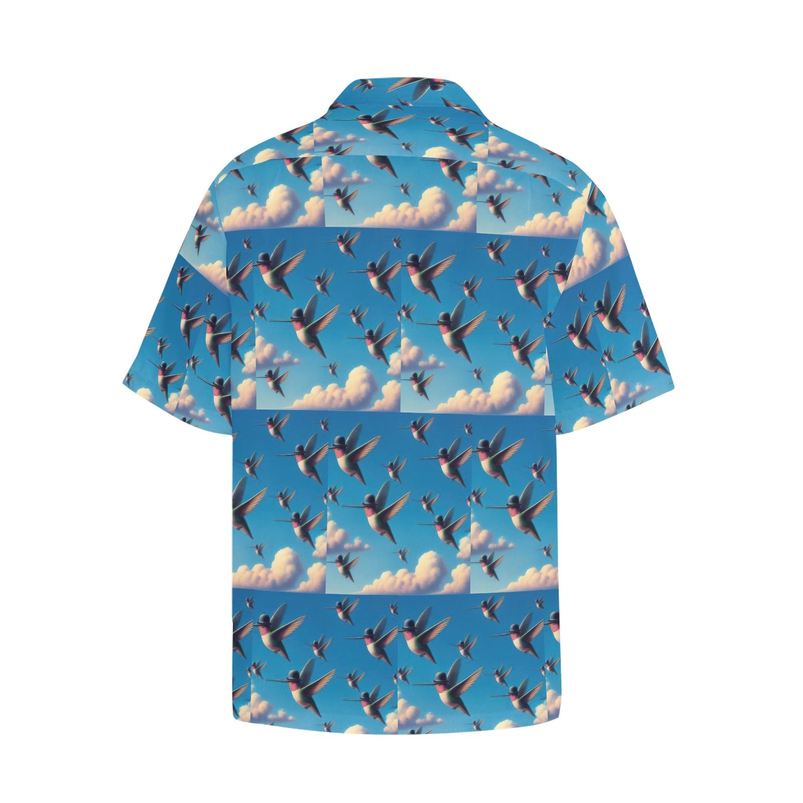 Flock of Hummingbirds Hawaiian Shirt with Chest Pocket