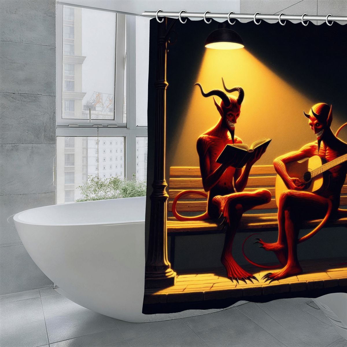 Fiend Friends Shower Curtain 70.8"x70.8" (Made in USA)