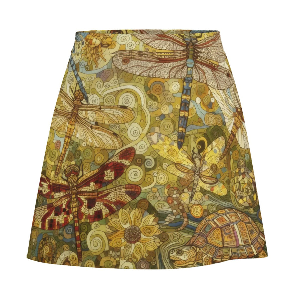 Yellow Dragonflies Mini Skirt