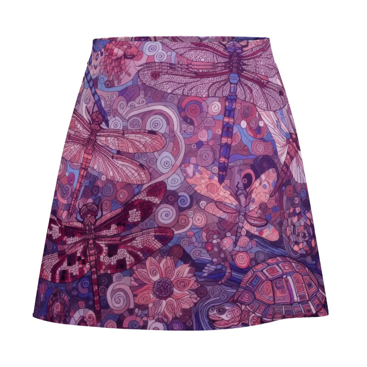 Pink Dragonflies Mini Skirt