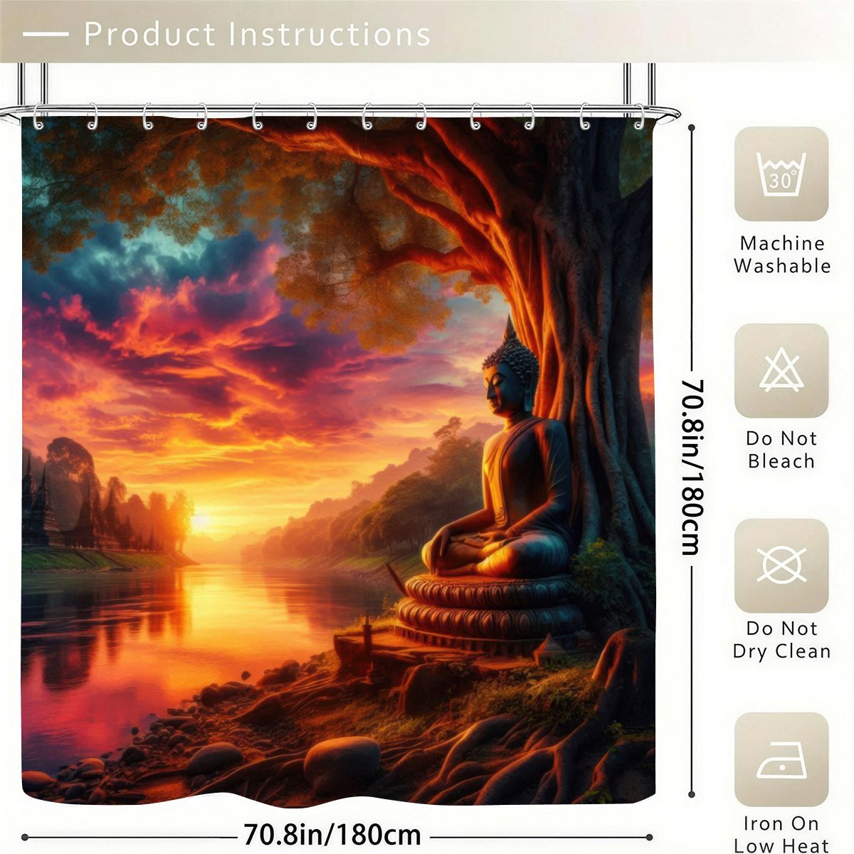 Tranquility Shower Curtain 70.8"x70.8" (Made in USA)