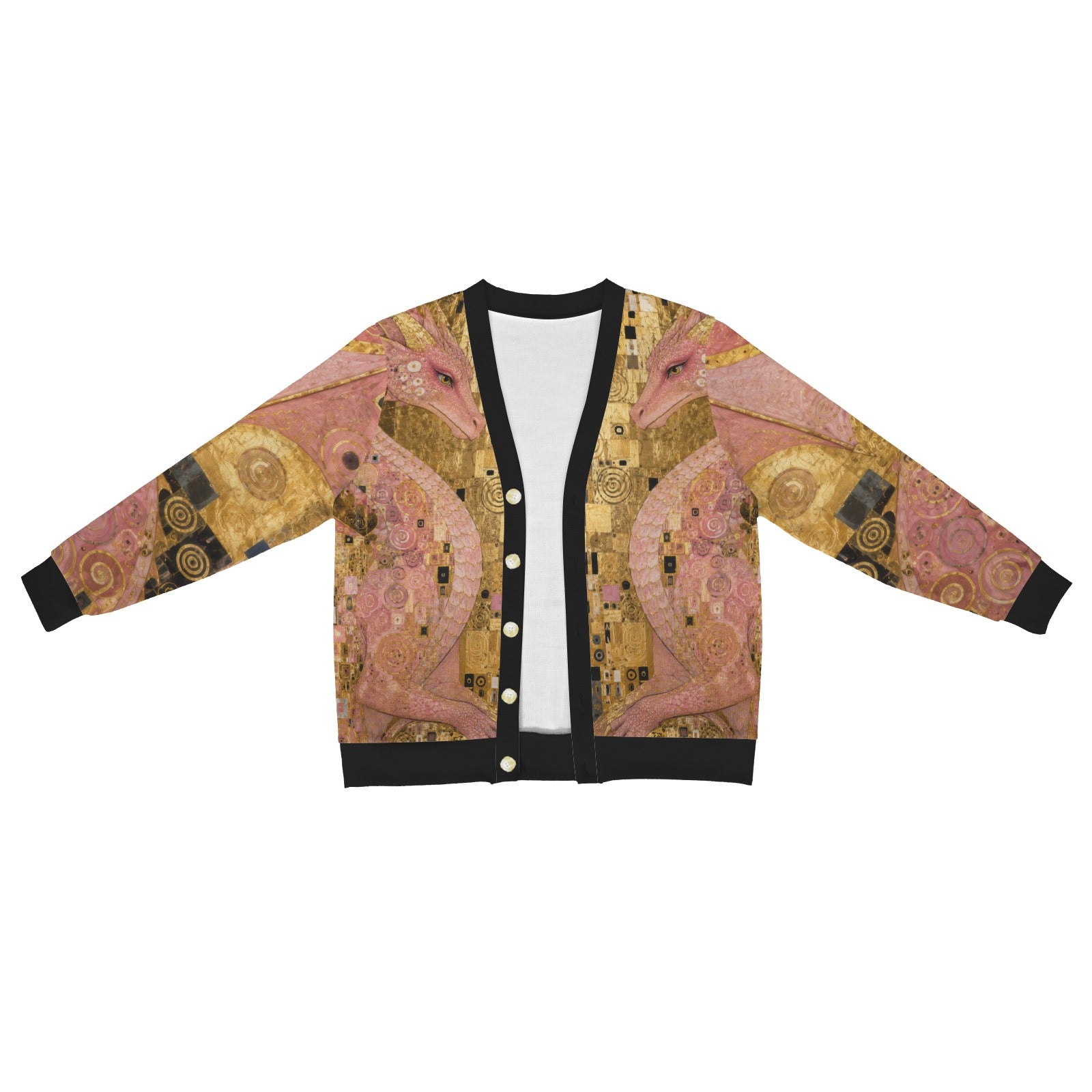 Pink Dragon Ribbed Cardigan