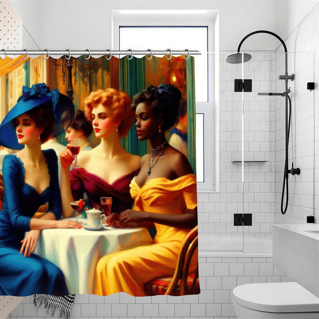 Ladies who Lunch Shower Curtain | Belle Époque Dining Art