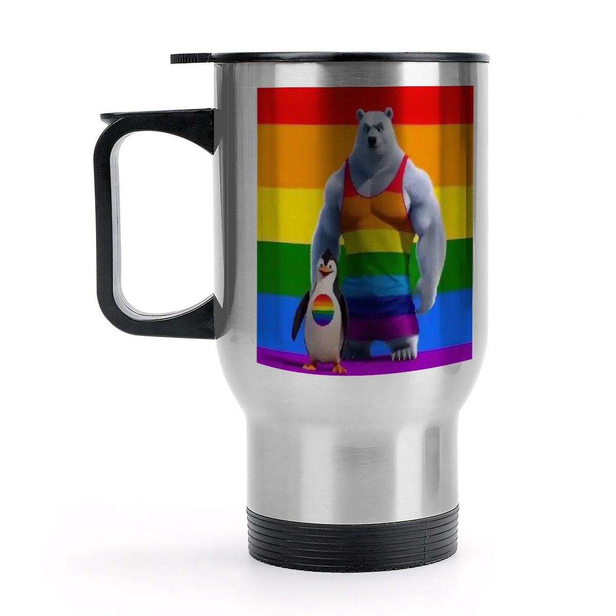 Travel Coffee Mug with Handle (14oz) Made in USA - Multiple Designs