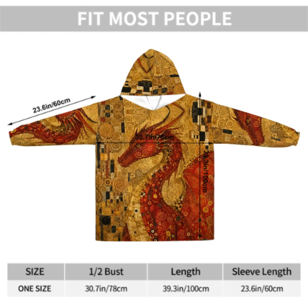 Red Dragon Adult Blanket Hoodie