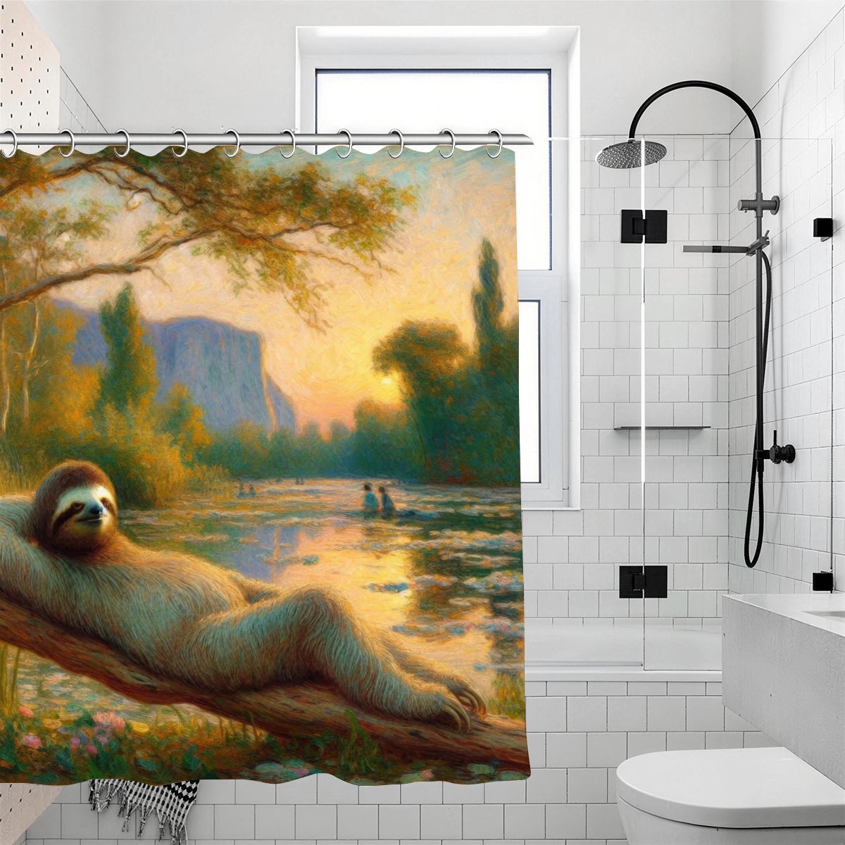 Chill Sloth Shower Curtain 70.8"x70.8" (Made in USA)