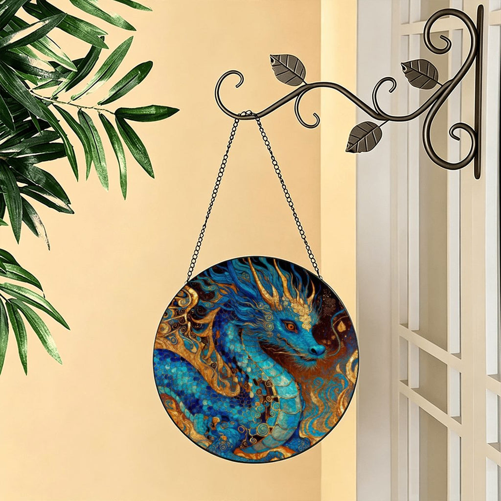 Cobalt Stained Glass Effect Suncatcher Window Hanging (Made in USA)