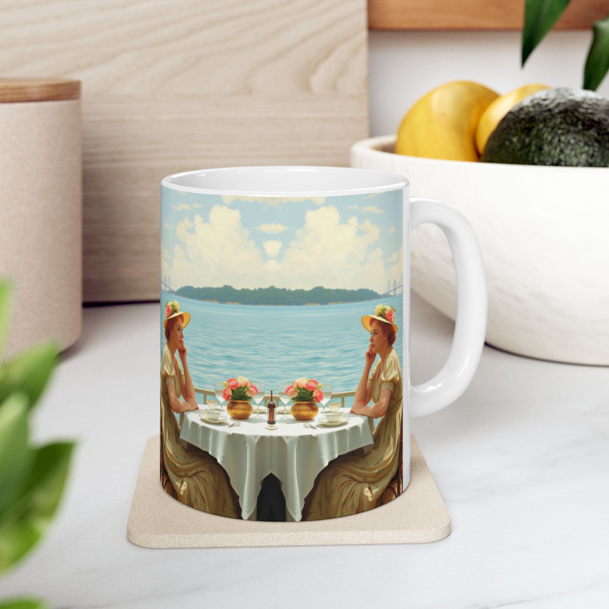 Dahlia by the Lake Ceramic Coffee Mug by Gregg Acini Adoree Designs - Gregg Acini Adoree Designs - Mug